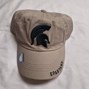 Captivating Headwear Michigan State Spartans Hat Mens Khaki Tan Adjustable Cap